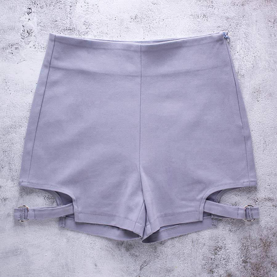 Winter Truffle Side Strap Thigh Cut Out Shorts