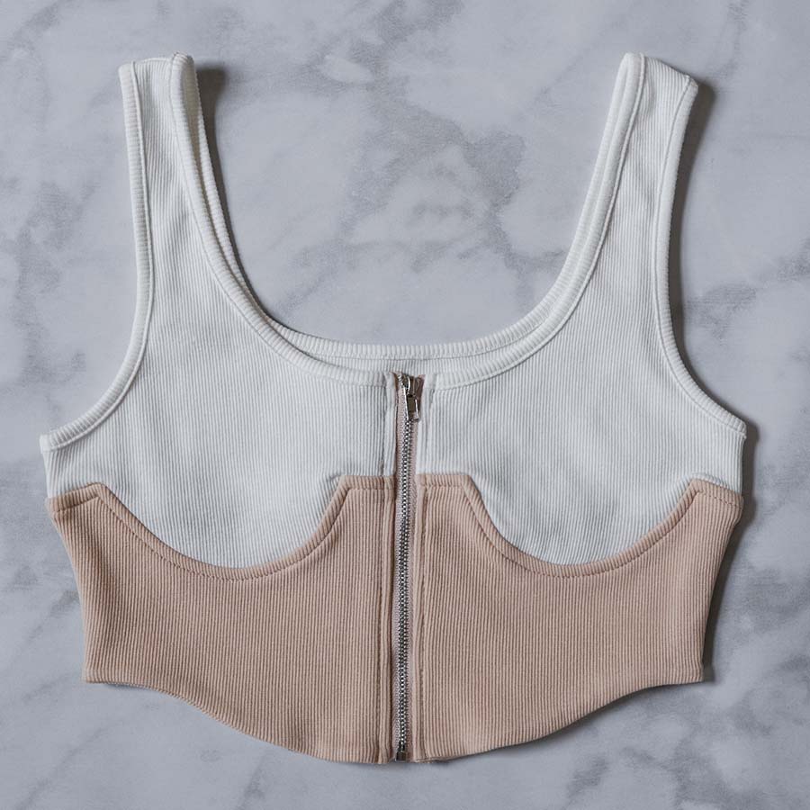 Croissant Colorblock Zip-Up Tank Top – Lychee the Label